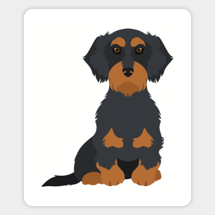 Wired Black Tan Sitting Dachshund Magnet